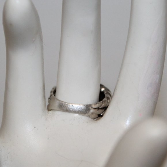 925 Silver Thick Heavy Triple Wide Cable Band Designer Ring - Picture 3 of 7